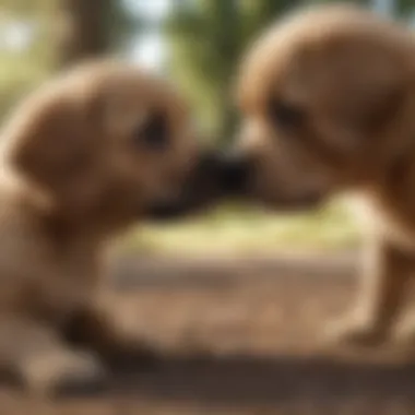 Owner rewarding puppy for good behavior