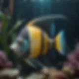 Elegant Angel Fish Swimming in Tank