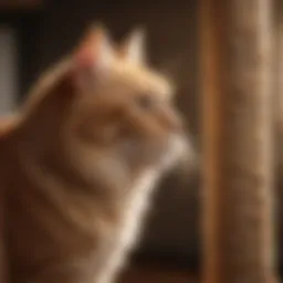 Elegant cat scratching post design