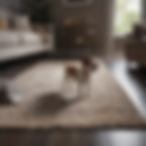 Elegant dog carpet runner in a modern living room