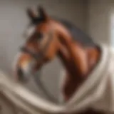 Elegant horse wearing properly sized blanket