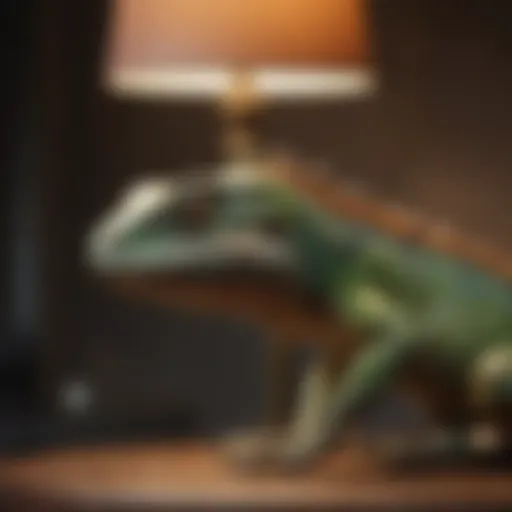 Elegant lizard lamp with intricate details