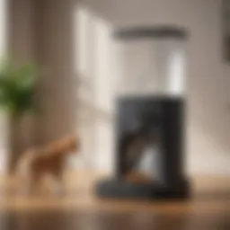 Elegant pet food dispenser in a modern setting