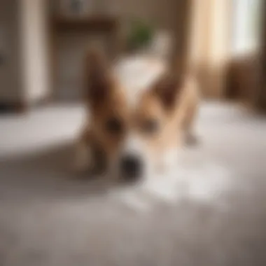 Baking Soda Sprinkled on Carpet for Deodorizing