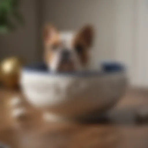 Elegant ceramic dog bowl with intricate design