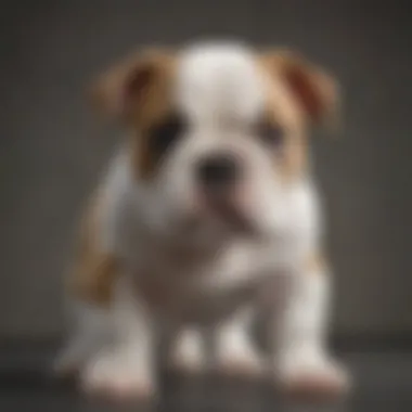 English Bulldog puppy with adorable face expression