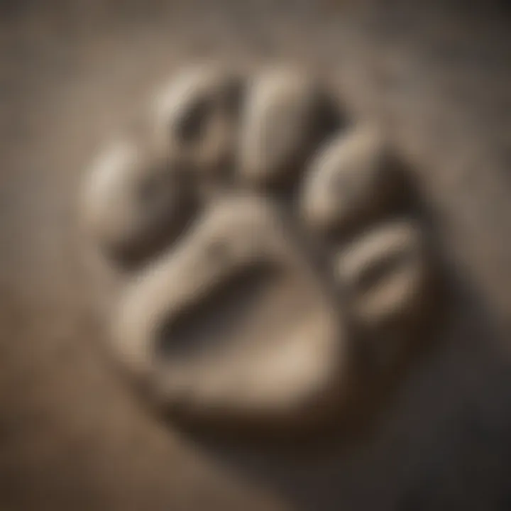 Engraved Memorial Stone with Paw Print