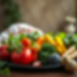 Vibrant assortment of fresh vegetables for dogs