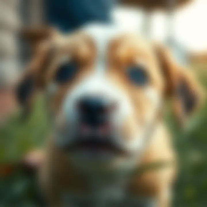 Expressive Puppy Face A close-up of a puppy's face showing its expressive eyes