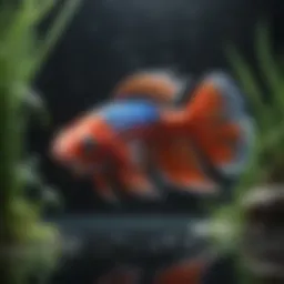 A vibrant beta fish swimming in a well-maintained aquarium