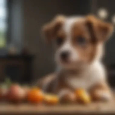 A selection of nutritious puppy food