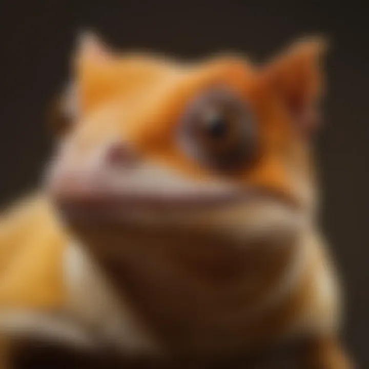 Close-up of a healthy crested gecko, showcasing vibrant colors and well-kept skin