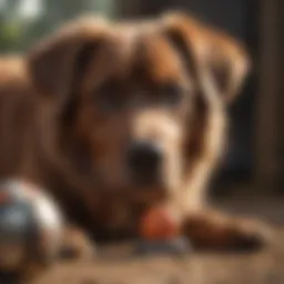 Giant breed dog playing with durable toy