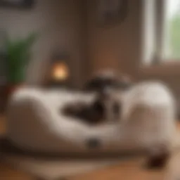 A cozy puppy bed in a welcoming corner of a home, showcasing comfort.