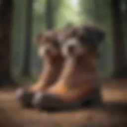 Variety of dog boots with different designs and colors