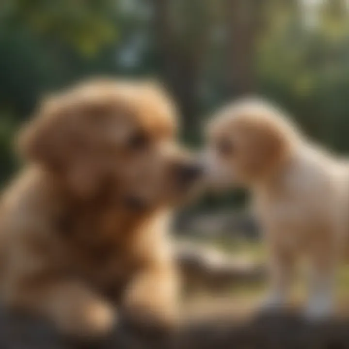 Owner bonding with puppy through play