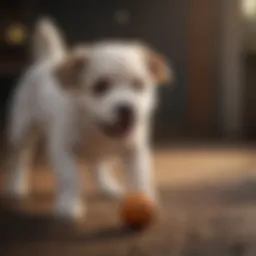 Dog playing with a toy