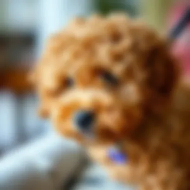 Close-up of an AKC Toy Poodle showcasing its curly coat