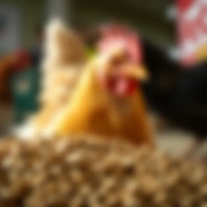 Nutritional Insights on Chicken Feed Close-up of chicken feed with nutritional information