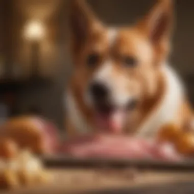 Dog Enjoying Ham-Infused Meal