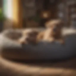 Two dogs lounging on a spacious dog bed