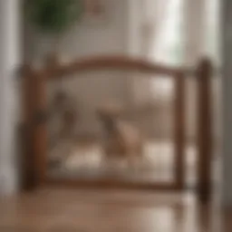 Elegant wooden puppy gate design