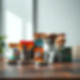 A variety of premium puppy food options displayed on a wooden table.