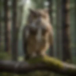 Majestic Owl Perched on Branch