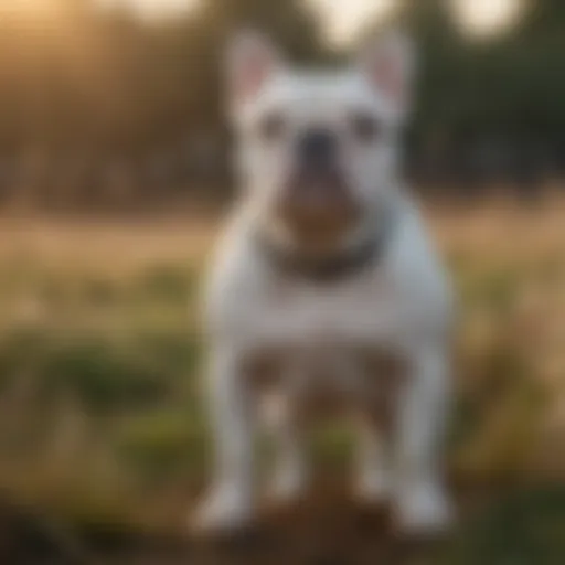 Dignified Bulldog standing proudly in a field