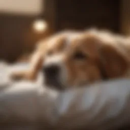 A serene dog sleeping peacefully in a cozy bed.