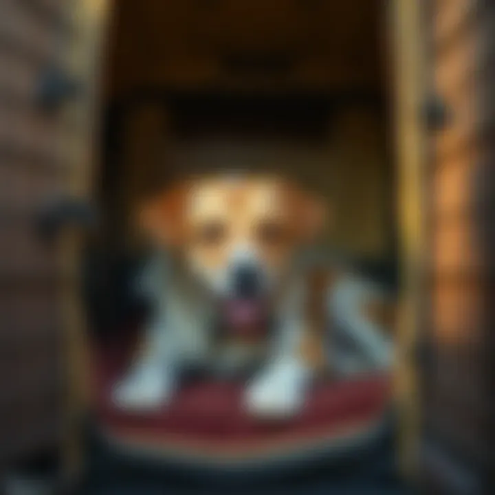 Comfort and Space in Expandable Crates A dog comfortably resting in a spacious expandable crate