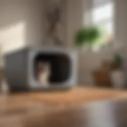 A spacious extra large cat litter box with high sides