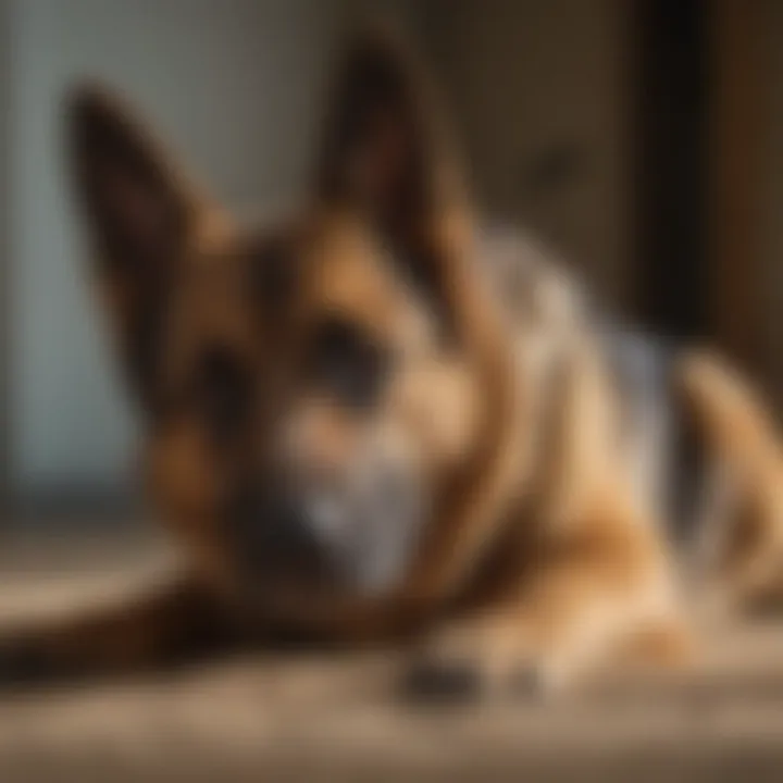German Shepherd enjoying therapeutic massage for hip dysplasia
