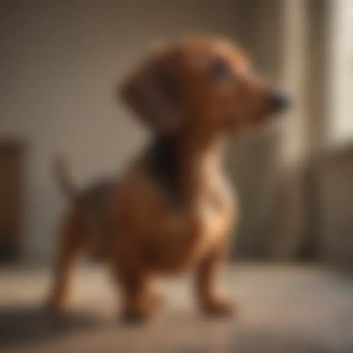 A Dachshund standing proudly, highlighting its unique long body and short legs