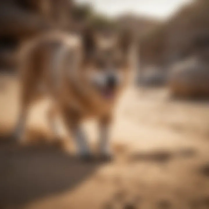 Pet owner setting up a sand bed for their furry friend