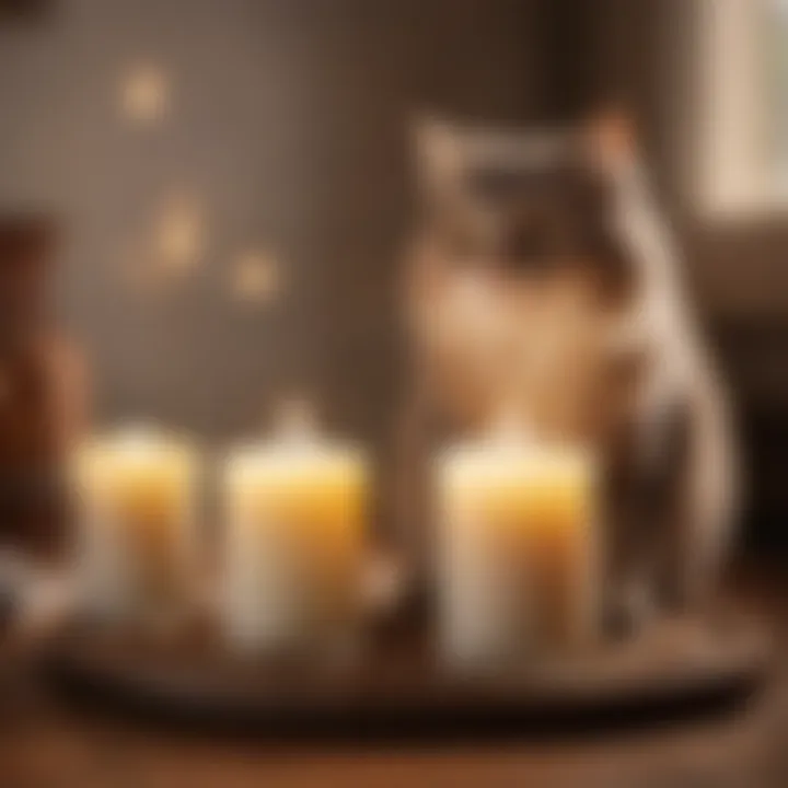 Aromatic candles for odor control in a cat-friendly space