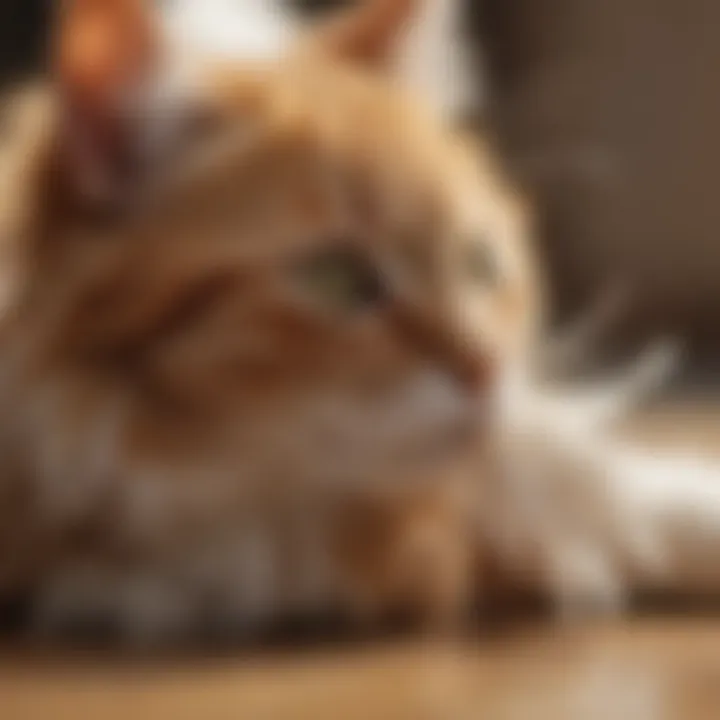 LaPerm Cat Playing with Feather Toy