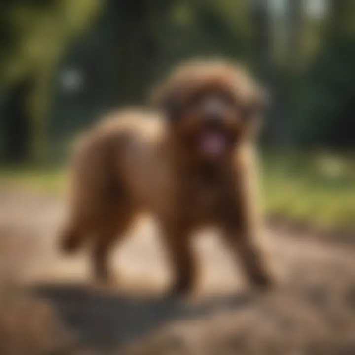 Brown Bolognese Dog Playing Happily