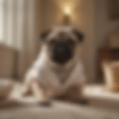 Elegant pug diaper design in a stylish setting