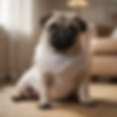 Luxurious Pug Diaper Material Pug diaper material quality showcased in a refined environment