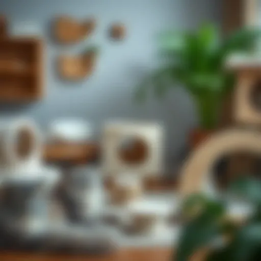 Replacement Parts Arrangement Replacement parts for cat trees arranged neatly