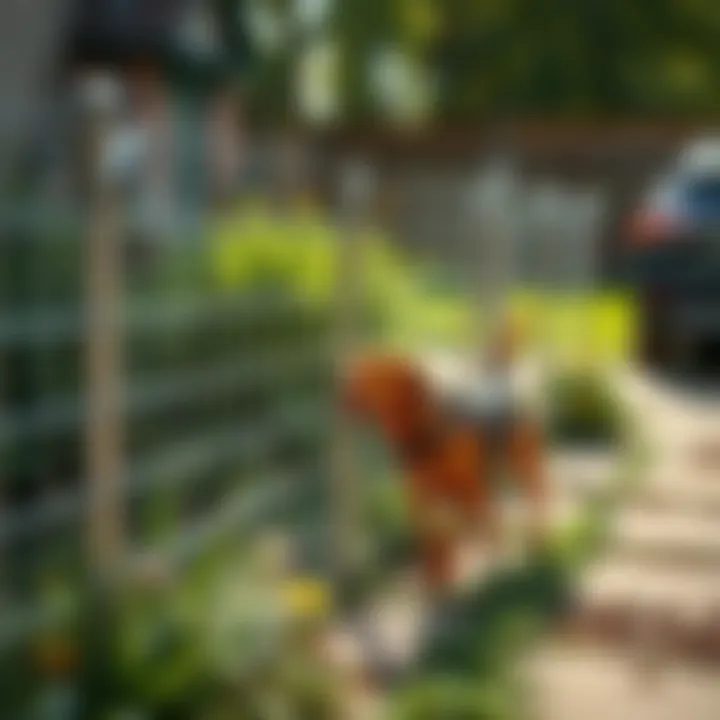 Installing a Temporary Dog Fence Installation of a temporary dog fence in a backyard