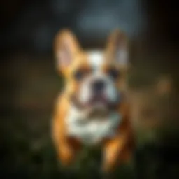 Adorable bull dog puppy with a playful expression