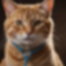Veterinarian examining cat with stethoscope