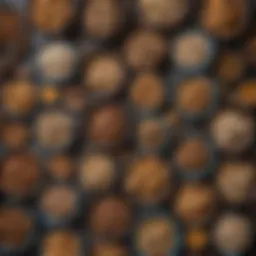 A variety of dry dog treats displayed in bowls highlighting their textures and shapes
