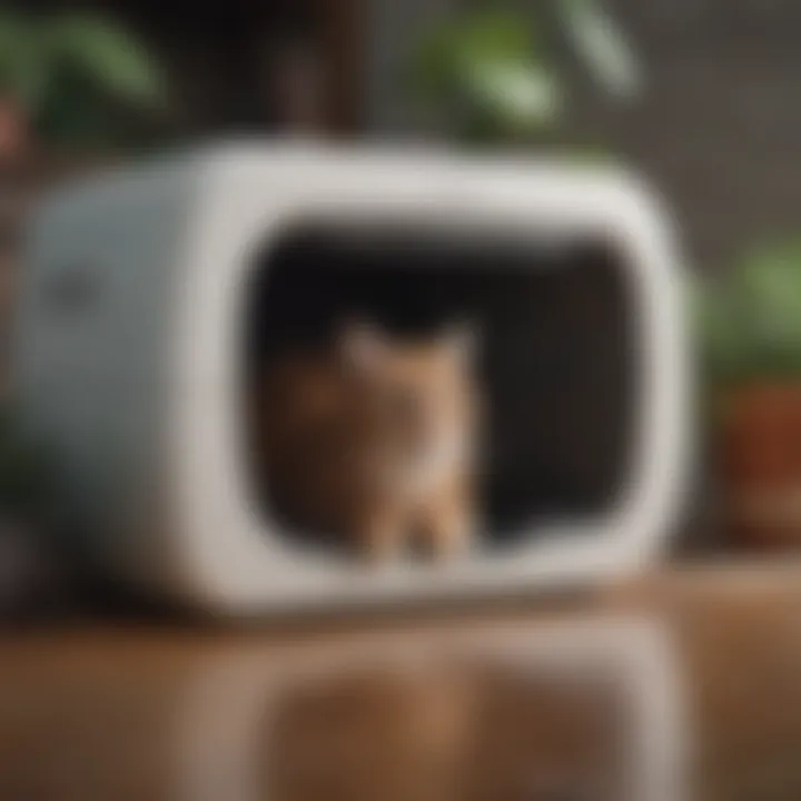 Compact size of the automatic litter box for convenience