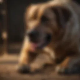 Large dog playing with durable chew toy