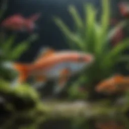A vibrant collection of unusual freshwater fish in a well-maintained aquarium.