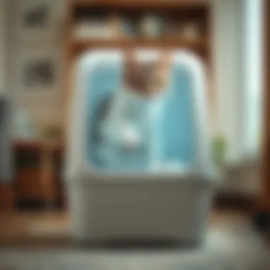 Automated Self-Cleaning Cat Litter Box Automated cat litter box with self-cleaning feature