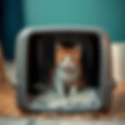 Traditional open cat litter box with clean litter